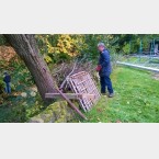Clearing Debris from the Stream that runs alongside the Green - 